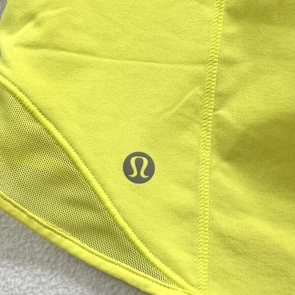 Lululemon Women Hotty Hot High-Rise Short 4" Neon Highlight Yellow Workout HR 14 - Picture 6 of 8
